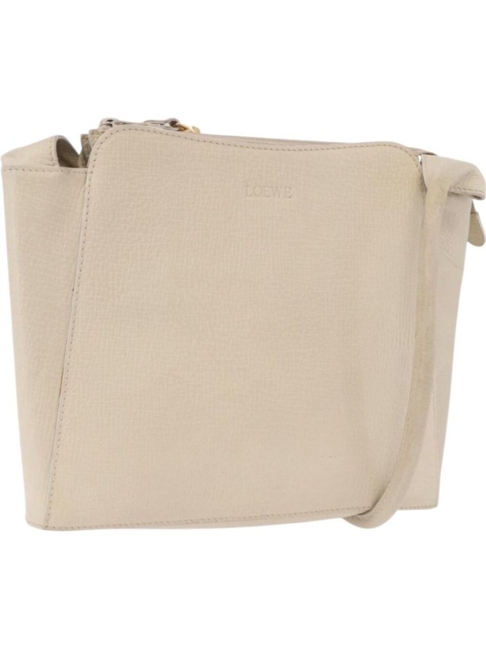 LOEWE Shoulder Bag Leather Ivory Gold
